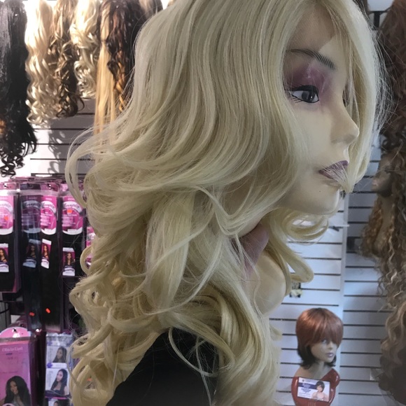 FREE WIG CAP  blonde human hair Blende Long Wig main image 8